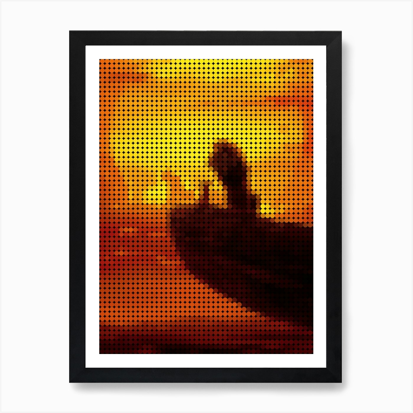The Lion King In A Pixel Dots Art S Framed Wall Art Poster Canvas Print Picture