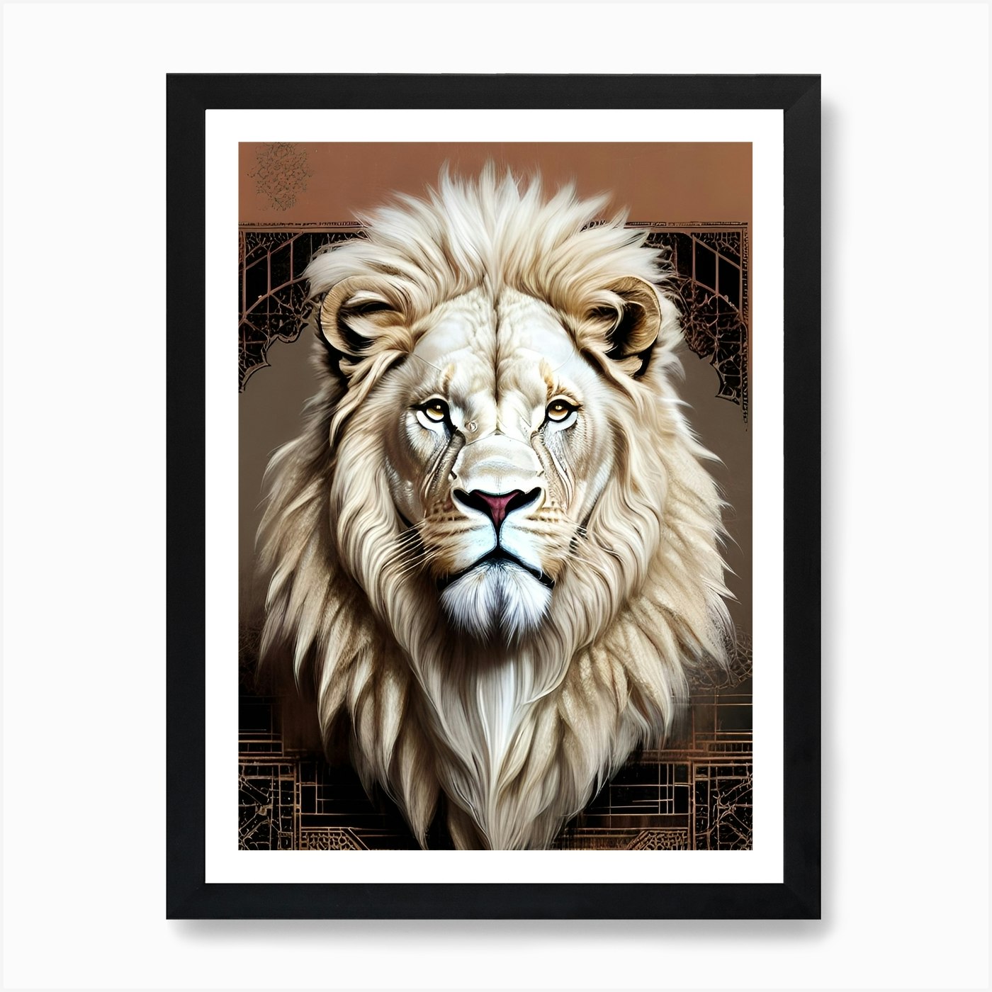 Lion Head 56 Art Print Framed Wall Art Poster Canvas Print Picture