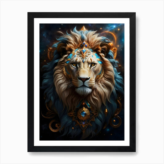 Majestic Lion Art Print Framed Wall Art Poster Canvas Print Picture