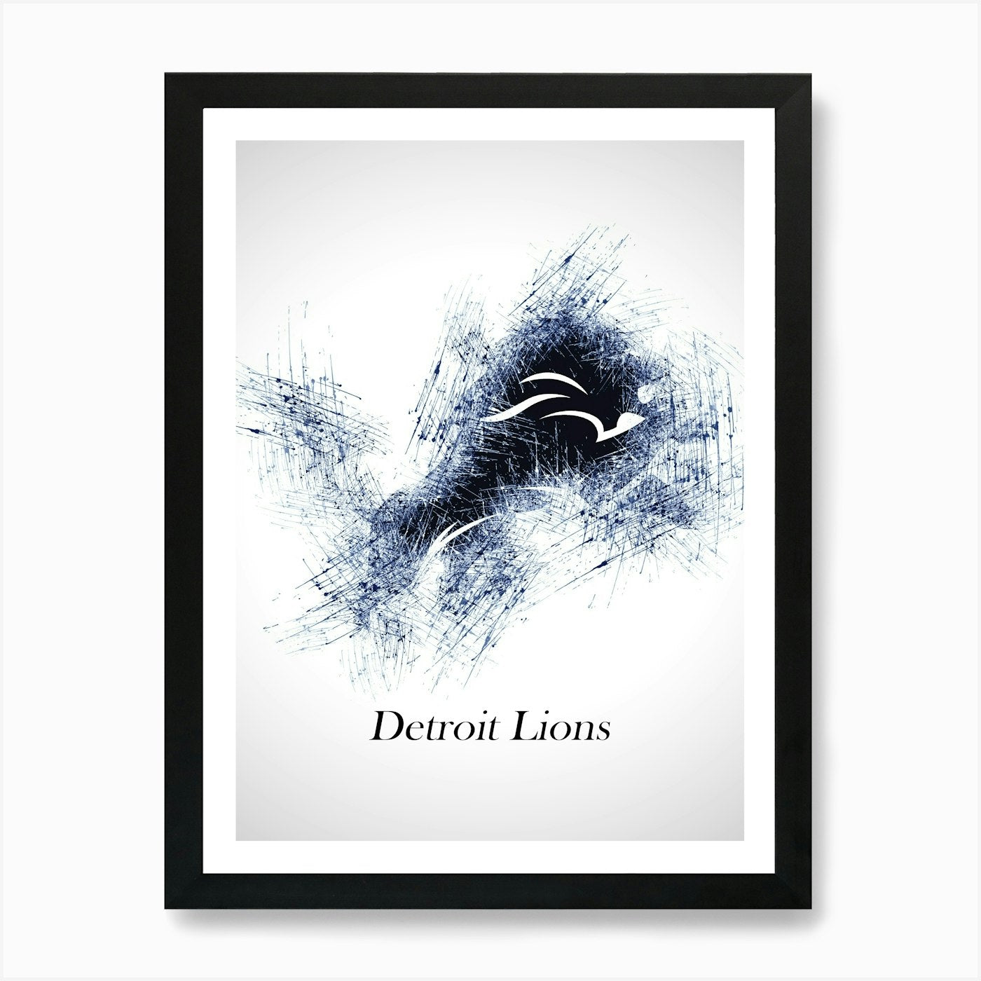 Detroit Lions Sketch Drawing Art Pr Framed Wall Art Poster Canvas Print Picture