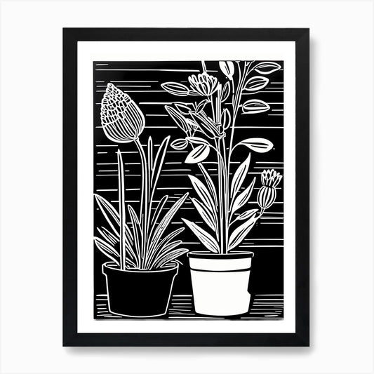 Lion cut inspired Black and white G Framed Wall Art Poster Canvas Print Picture