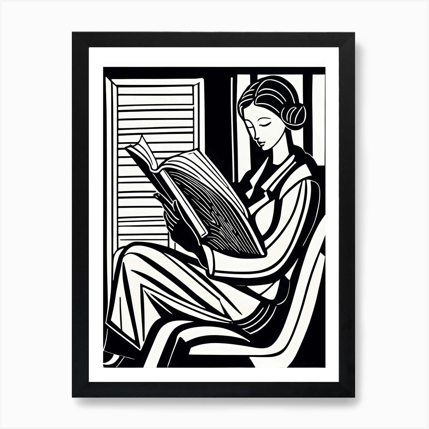 Just a girl who loves to read, Lion Framed Wall Art Poster Canvas Print Picture