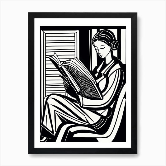 Just a girl who loves to read, Lion Framed Wall Art Poster Canvas Print Picture