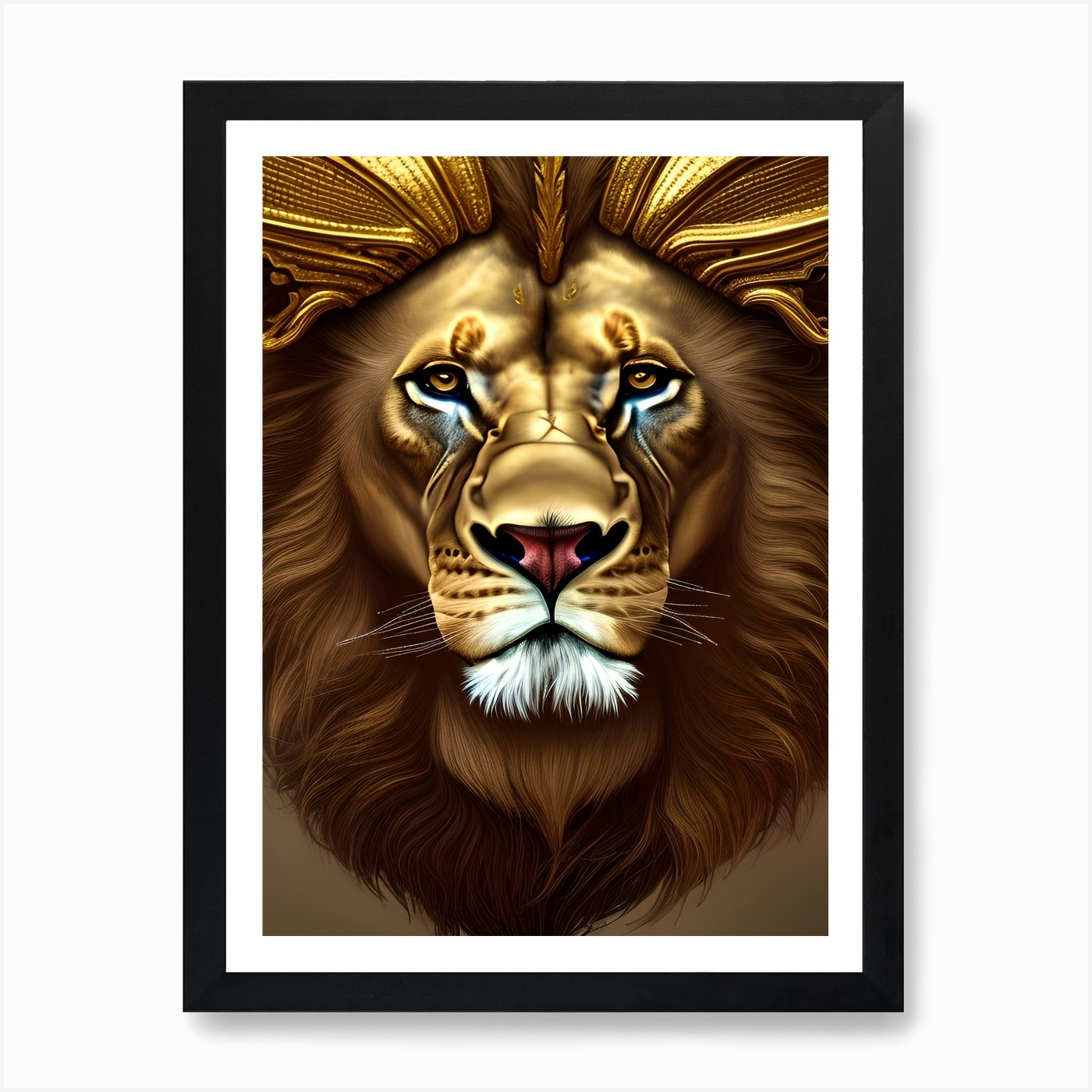 Golden Lion 1 Art Print Framed Wall Art Poster Canvas Print Picture