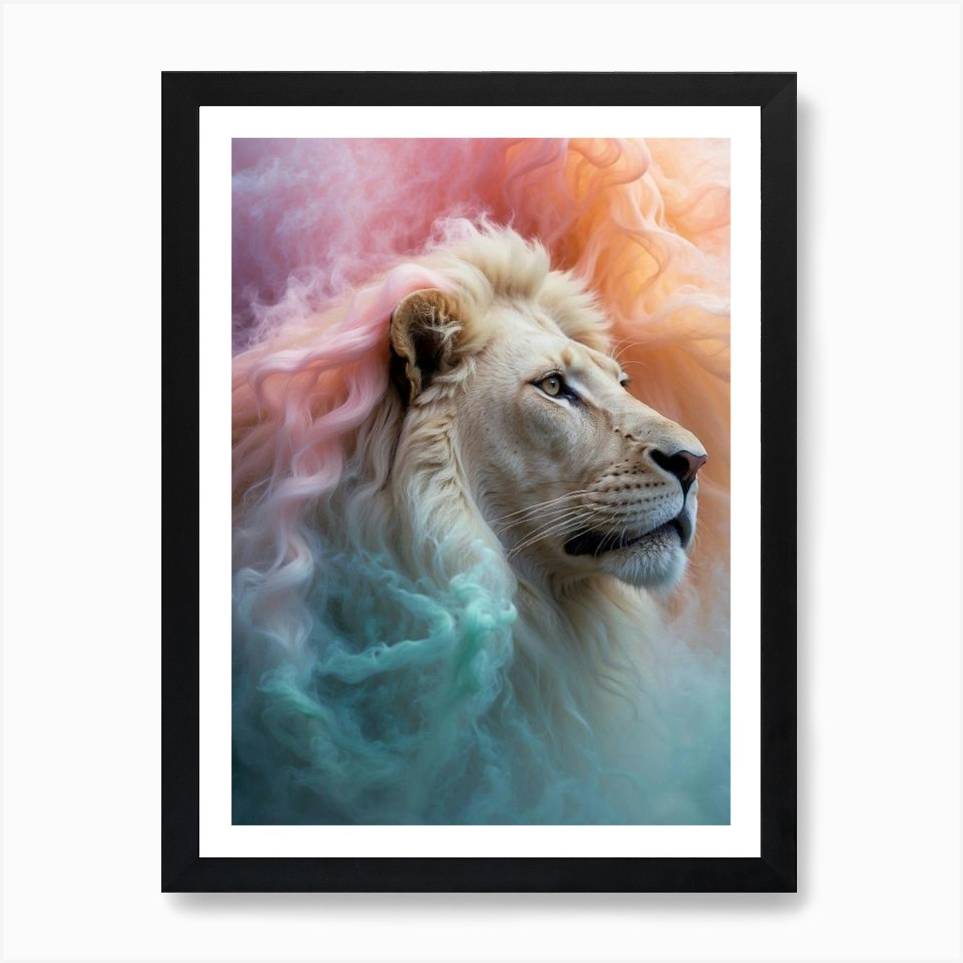 Lion In The Clouds Art Print Framed Wall Art Poster Canvas Print Picture