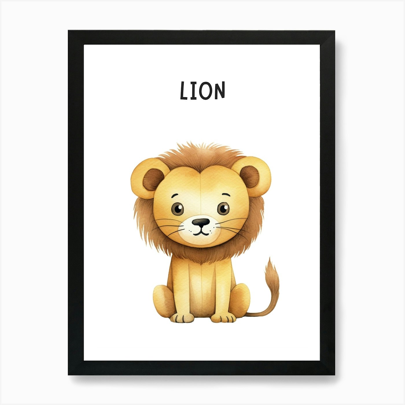 Lion Kids Art Print Framed Wall Art Poster Canvas Print Picture