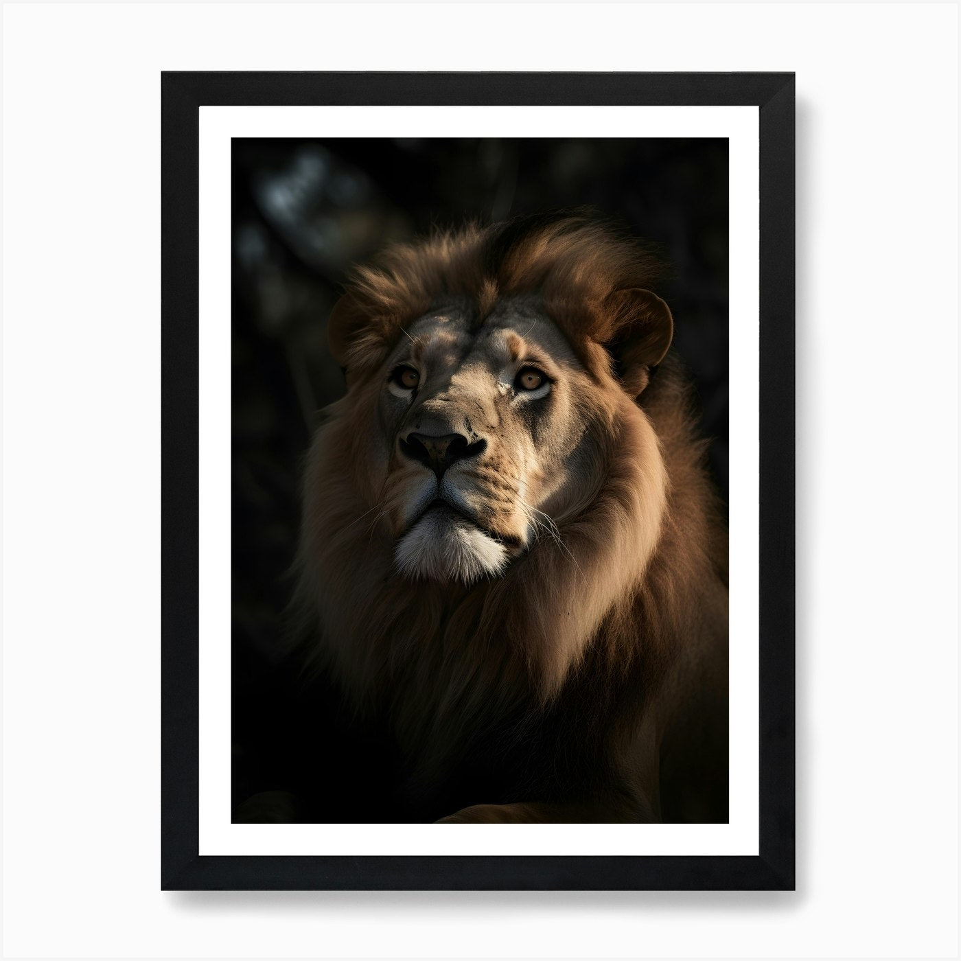 Lion Portrait Art Print Framed Wall Art Poster Canvas Print Picture