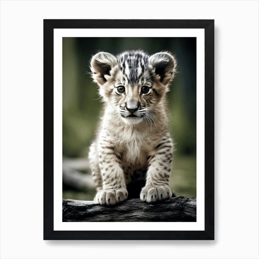 Color Photograph Of A Lion Cub Art  Framed Wall Art Poster Canvas Print Picture