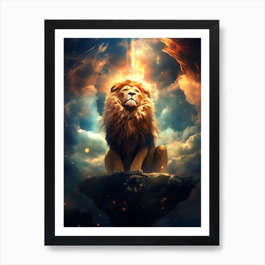 Lion In The Sky 6 Art Print Framed Wall Art Poster Canvas Print Picture