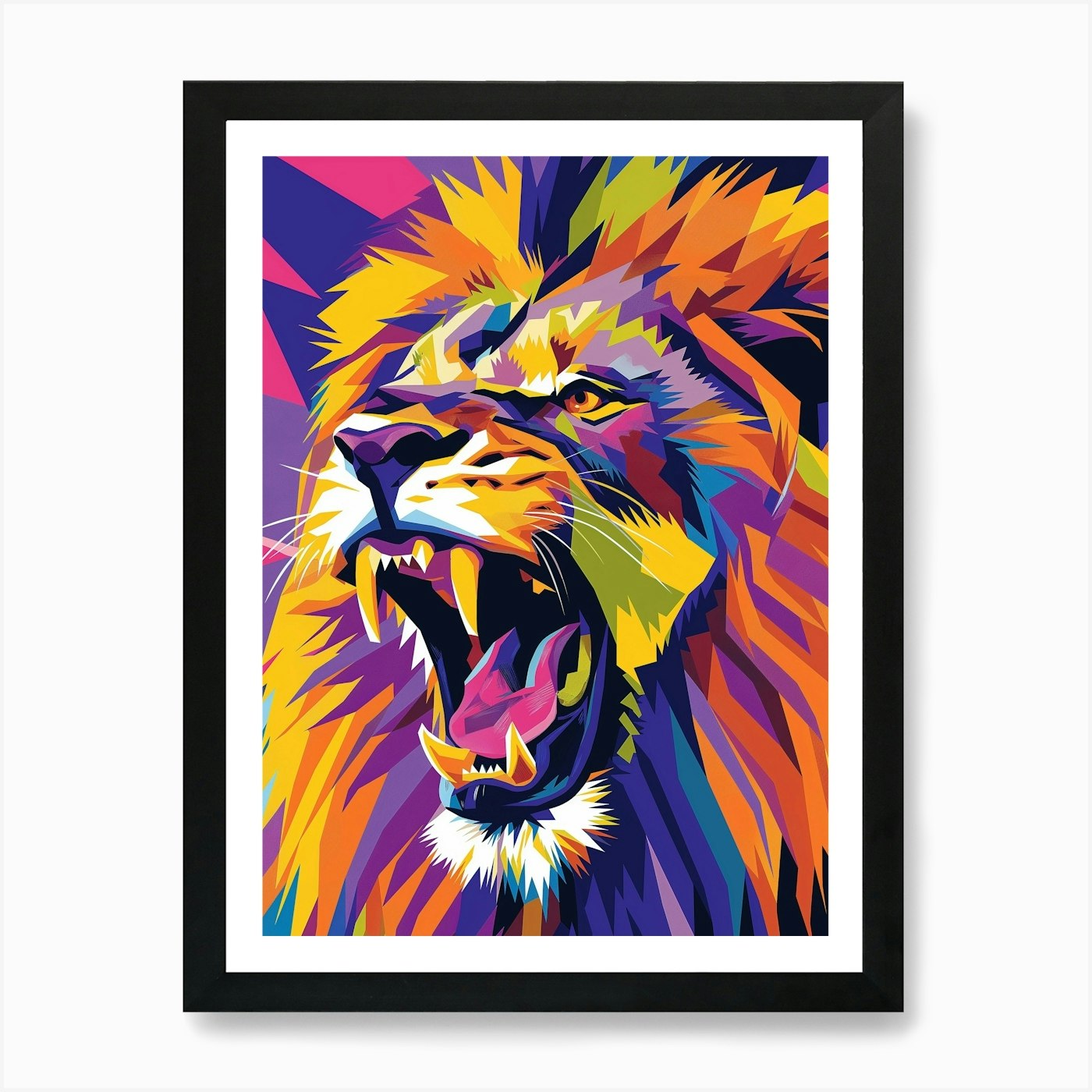 Lion Wpap Art Art Print Framed Wall Art Poster Canvas Print Picture