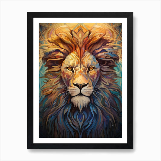 Lion Art Painting Symbolism Style 1 Framed Wall Art Poster Canvas Print Picture
