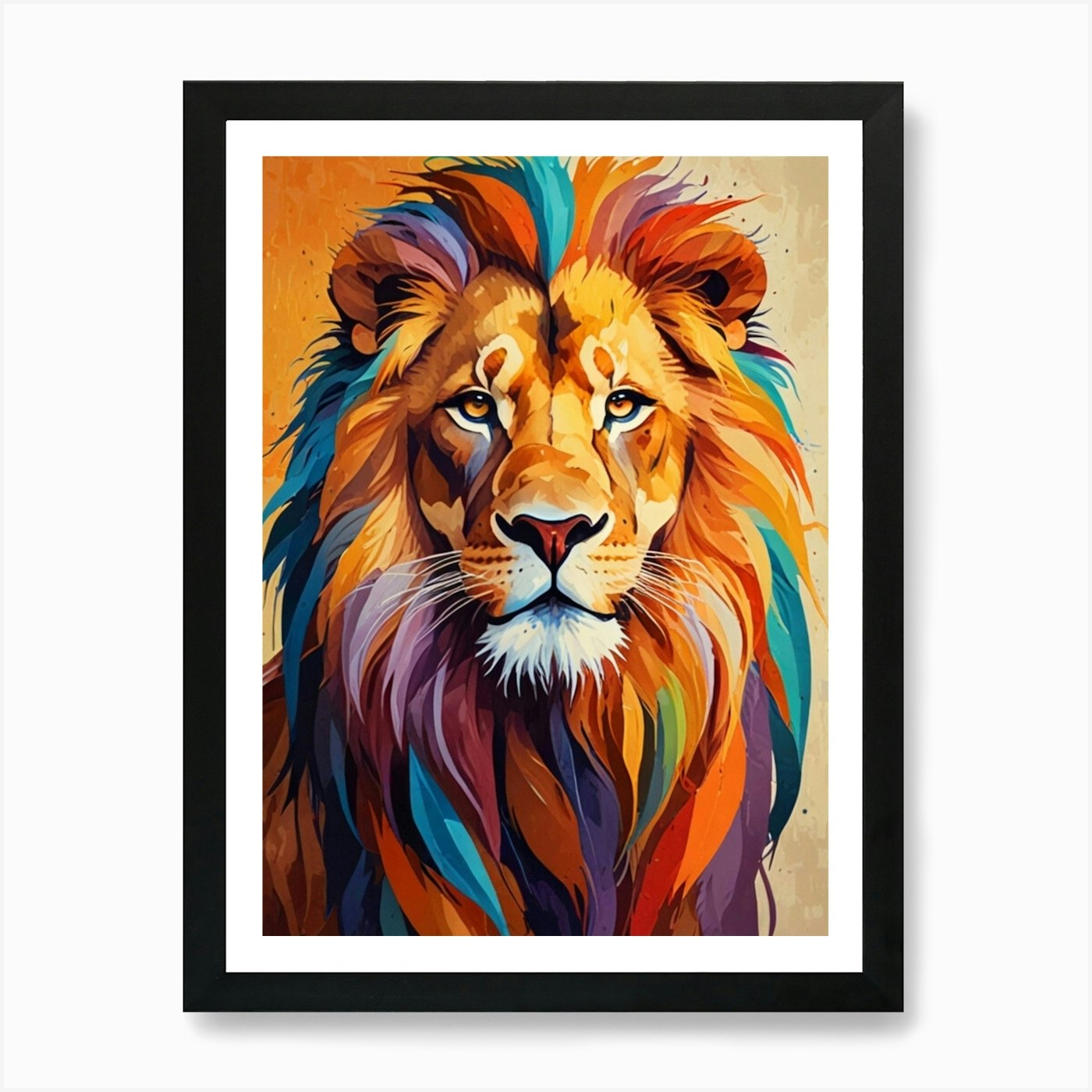 Lion Painting 1 Art Print Framed Wall Art Poster Canvas Print Picture