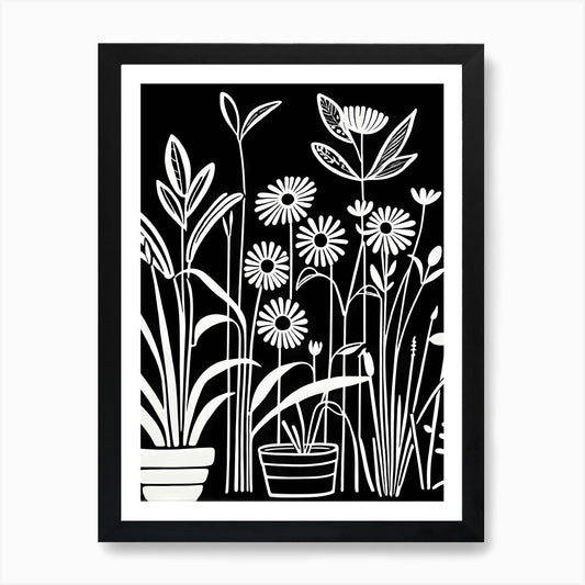 Lion cut inspired Black and white G Framed Wall Art Poster Canvas Print Picture