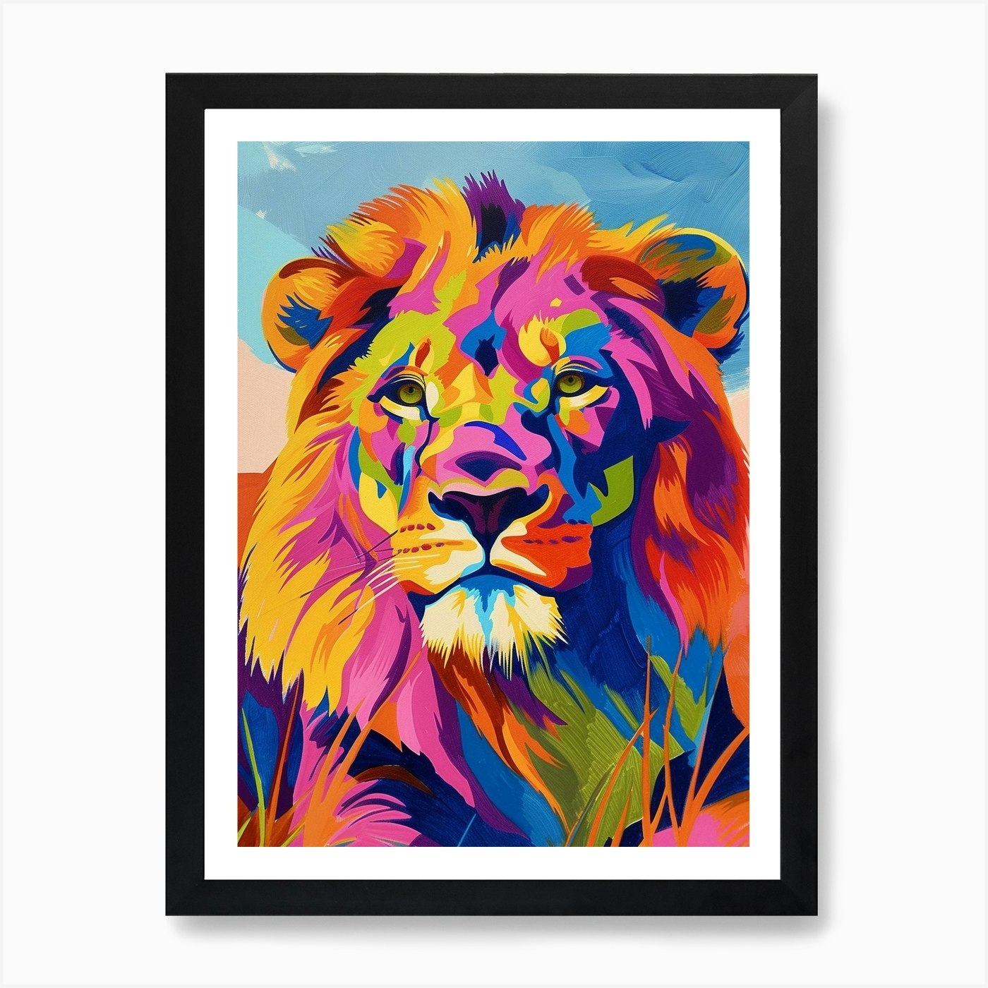 Transvaal Lion Symbolic Imagery Fau Framed Wall Art Poster Canvas Print Picture