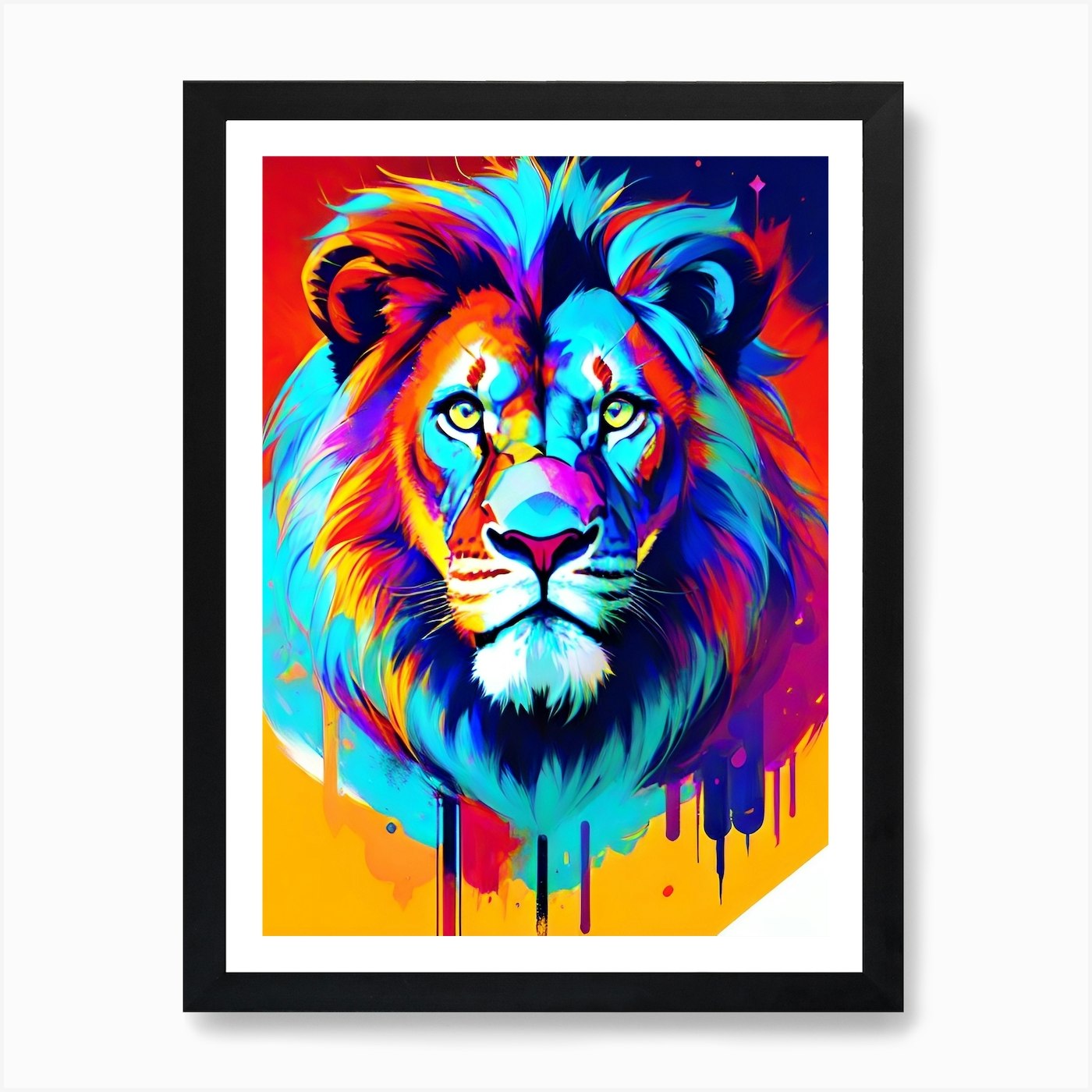 Lion Painting 5 Art Print Framed Wall Art Poster Canvas Print Picture