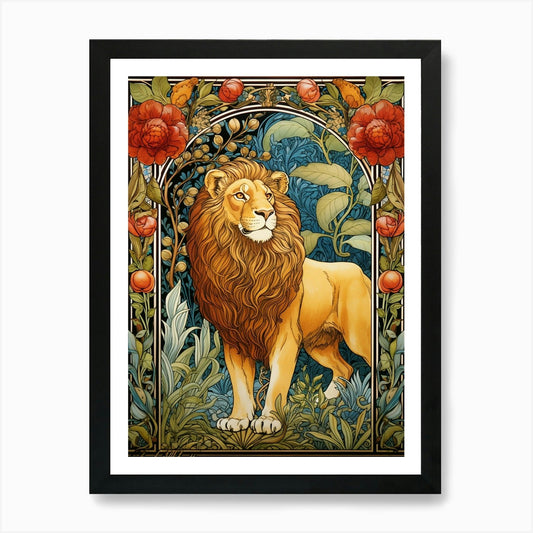 Lion In The Forest 6 Art Print Framed Wall Art Poster Canvas Print Picture