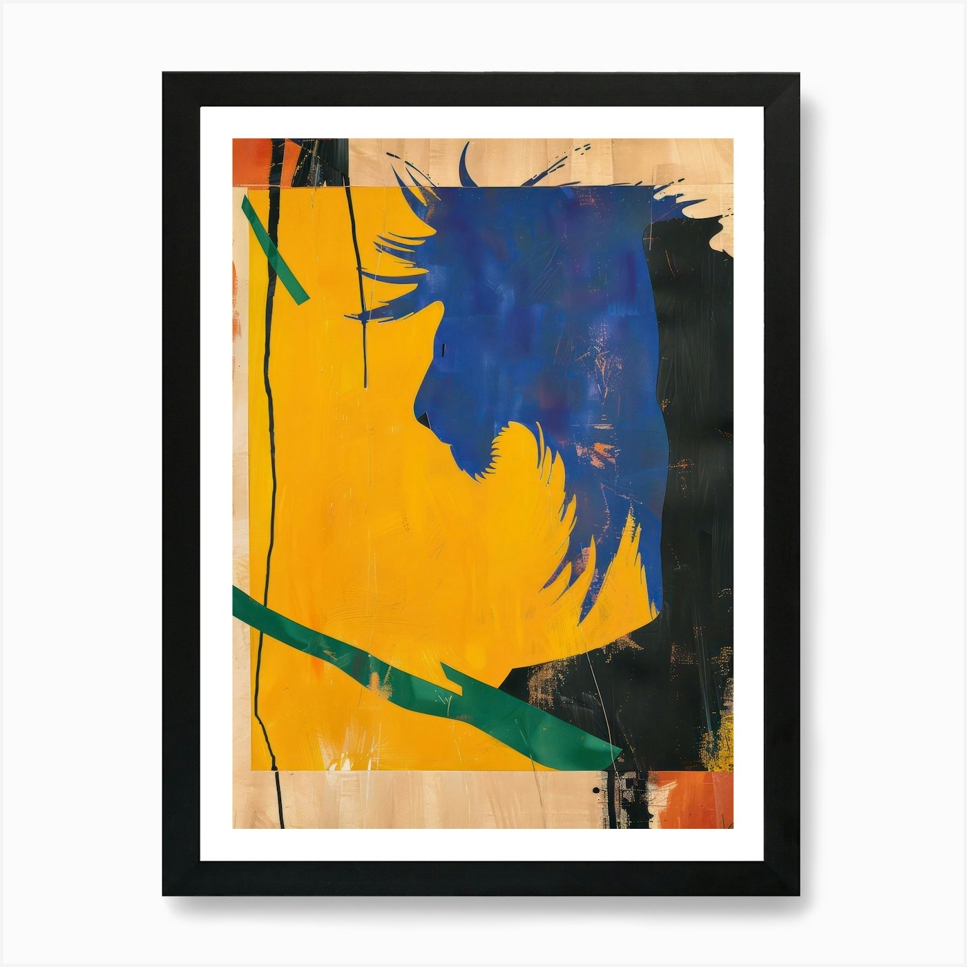Lion 4 Cut Out Collage Art Print Framed Wall Art Poster Canvas Print Picture