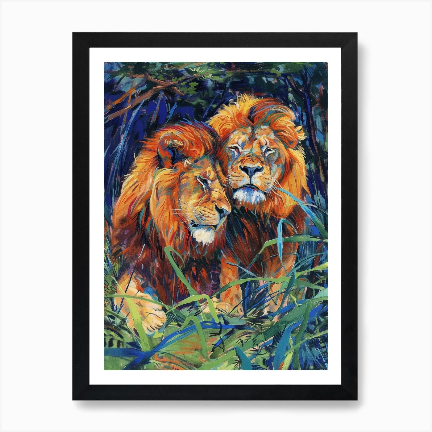 Transvaal Lion Rituals Fauvist Pain Framed Wall Art Poster Canvas Print Picture