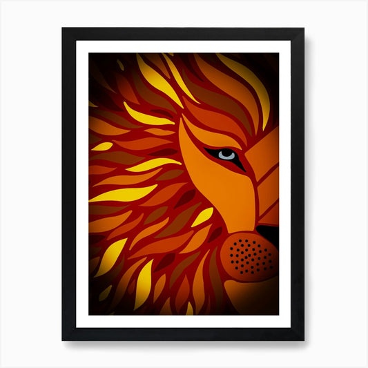 Lion Head Art Print Framed Wall Art Poster Canvas Print Picture