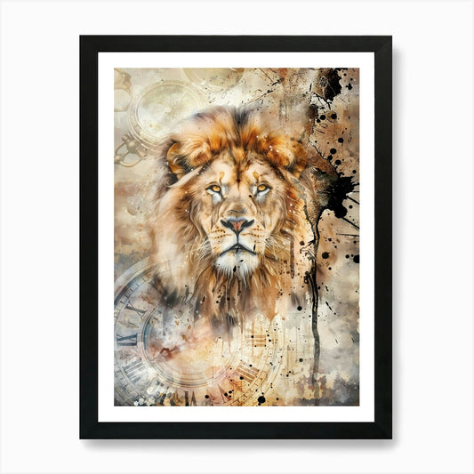 Poster Lion Africa Wild Animal Illu Framed Wall Art Poster Canvas Print Picture
