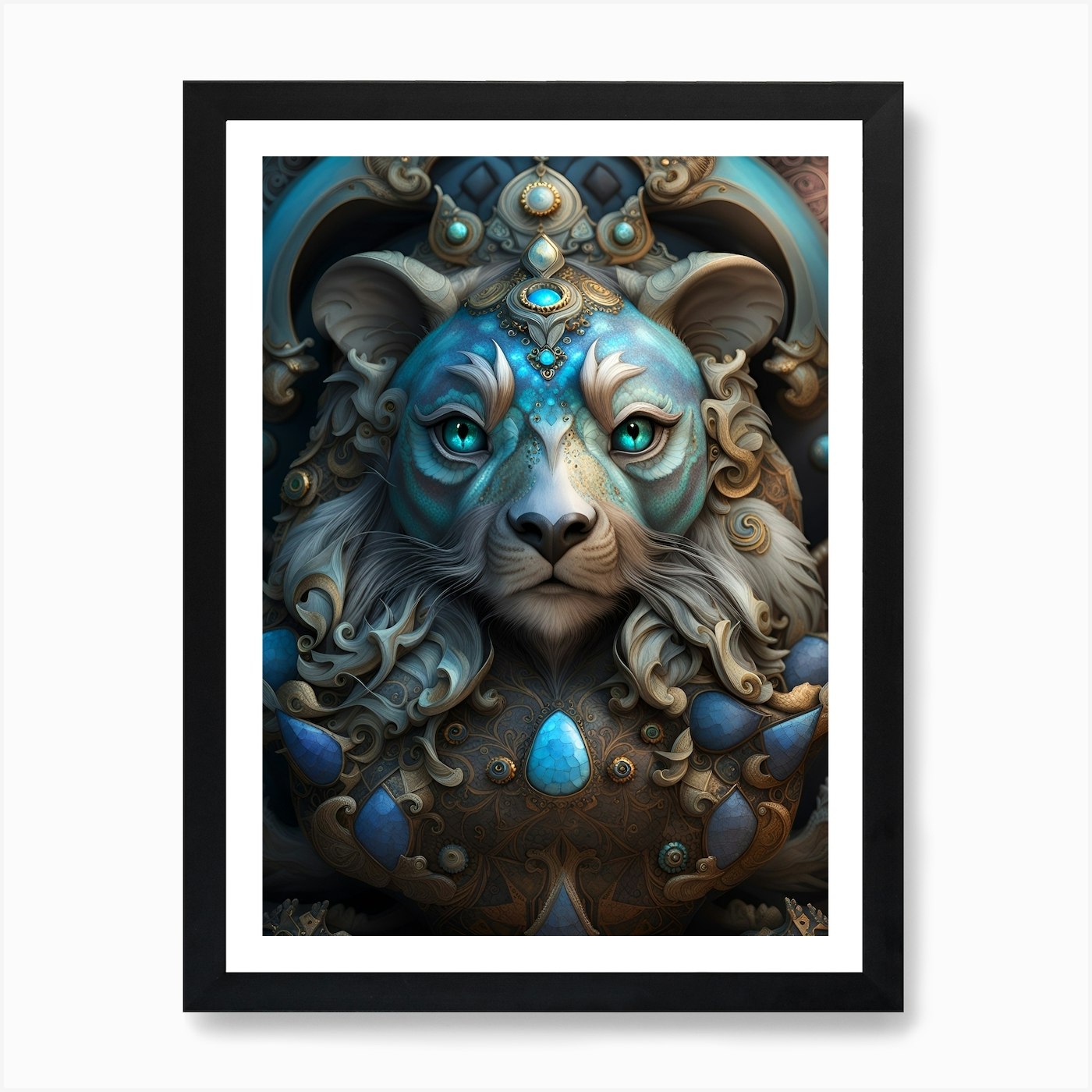 Lion god Art Print Framed Wall Art Poster Canvas Print Picture