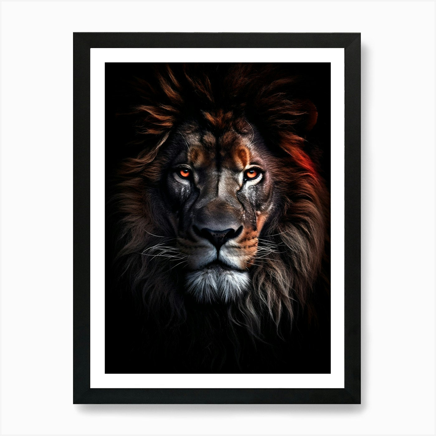 Lion black Art Print Framed Wall Art Poster Canvas Print Picture