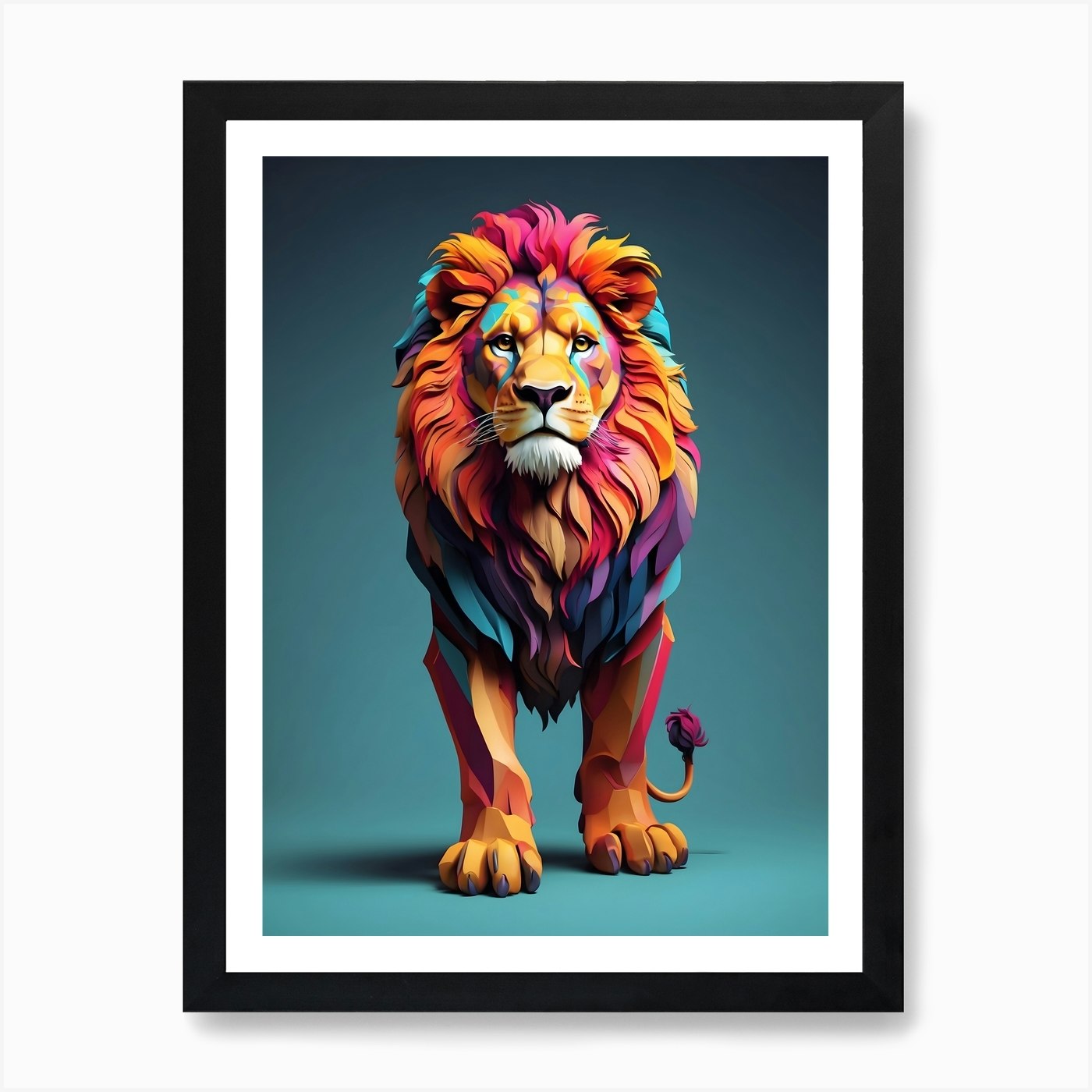 Colorful Lion 1 Art Print Framed Wall Art Poster Canvas Print Picture