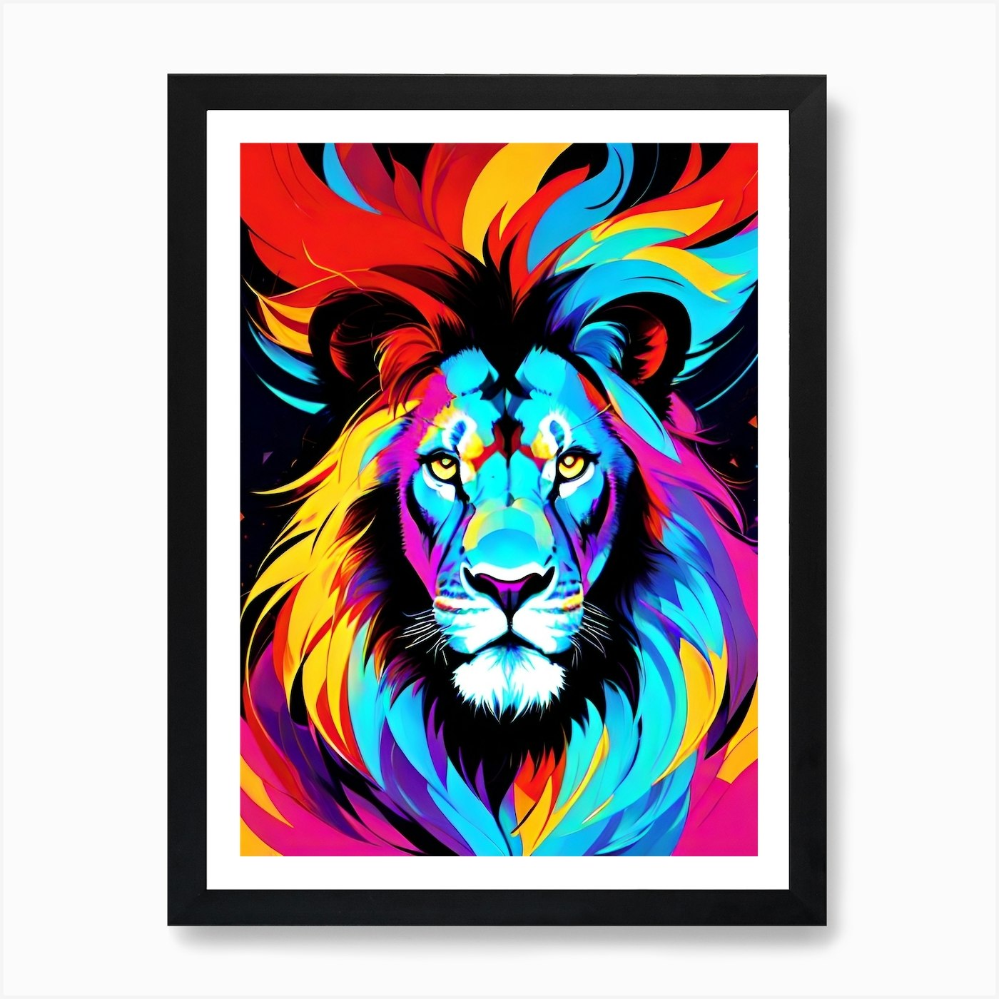 Colorful Lion Art Print Framed Wall Art Poster Canvas Print Picture