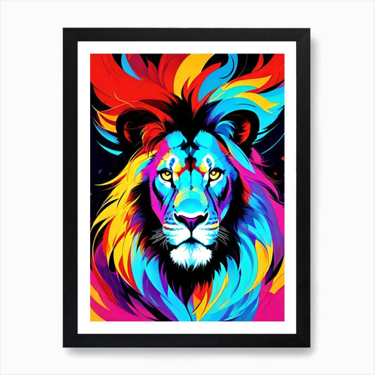 Colorful Lion Art Print Framed Wall Art Poster Canvas Print Picture