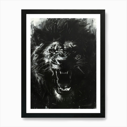 Lion Roaring 2 Art Print Framed Wall Art Poster Canvas Print Picture
