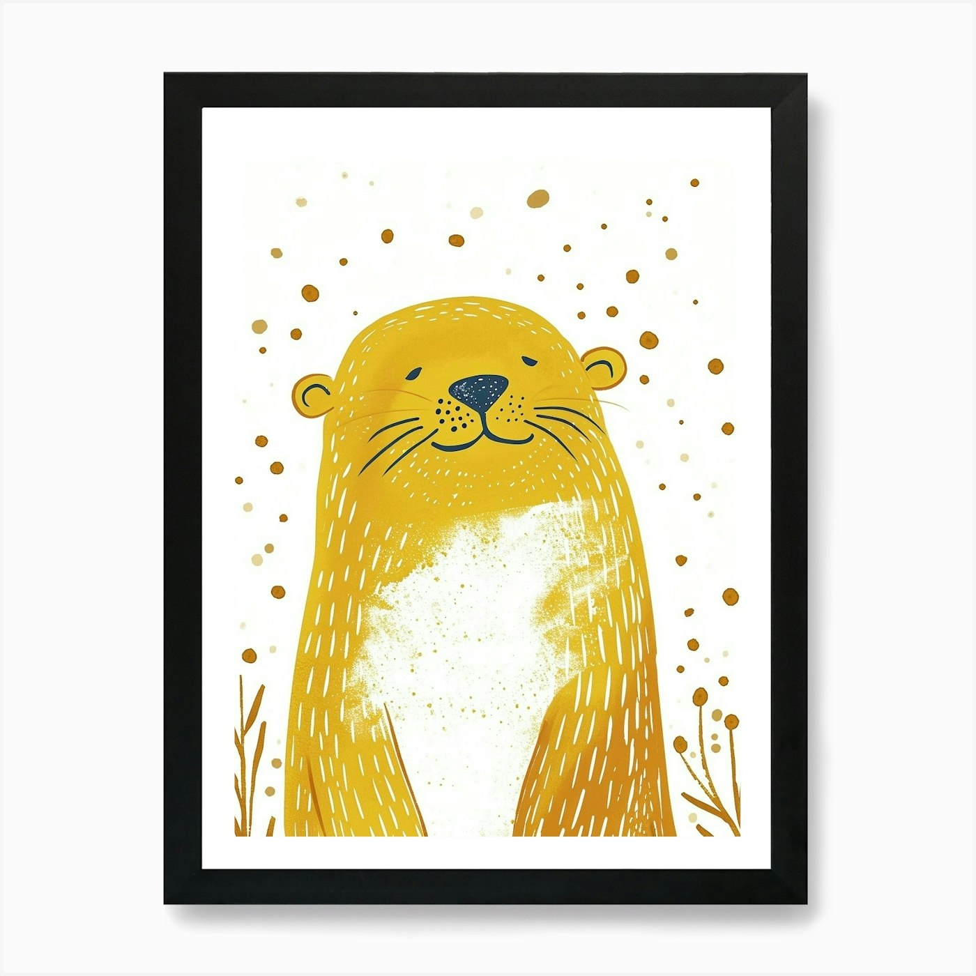Yellow Sea Lion 2 Art Print Framed Wall Art Poster Canvas Print Picture
