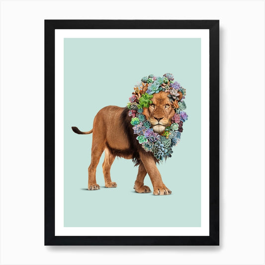 Succulent Lion Art Print Framed Wall Art Poster Canvas Print Picture