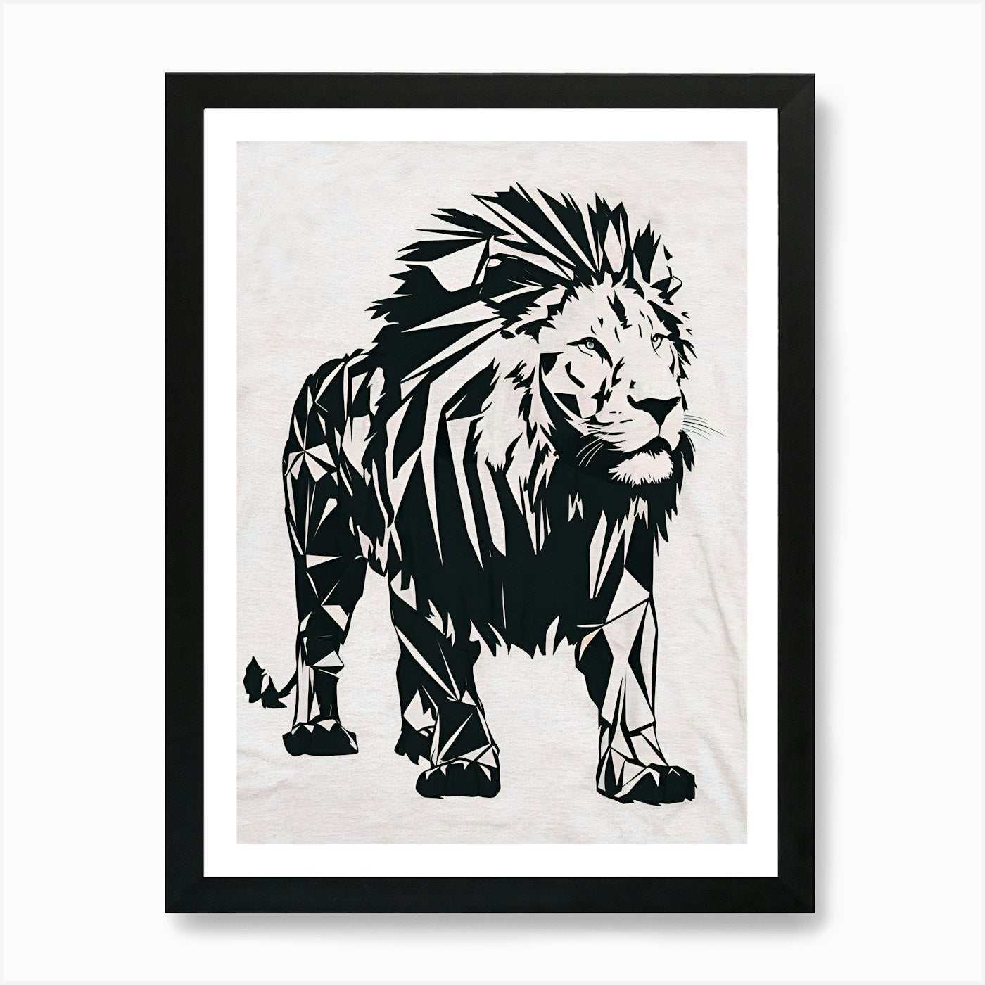 Geometric Lion 4 Art Print Framed Wall Art Poster Canvas Print Picture