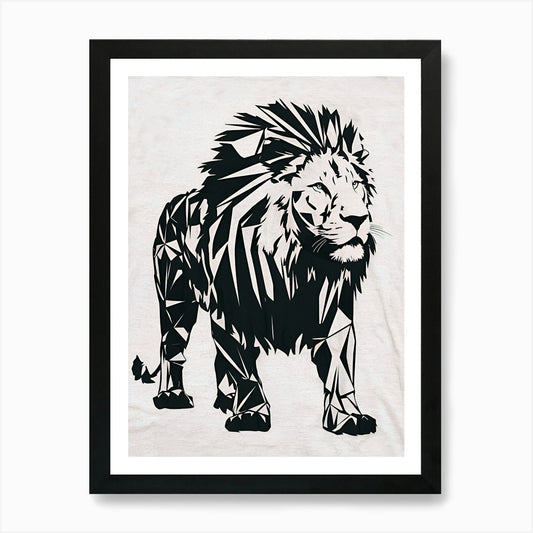 Geometric Lion 4 Art Print Framed Wall Art Poster Canvas Print Picture