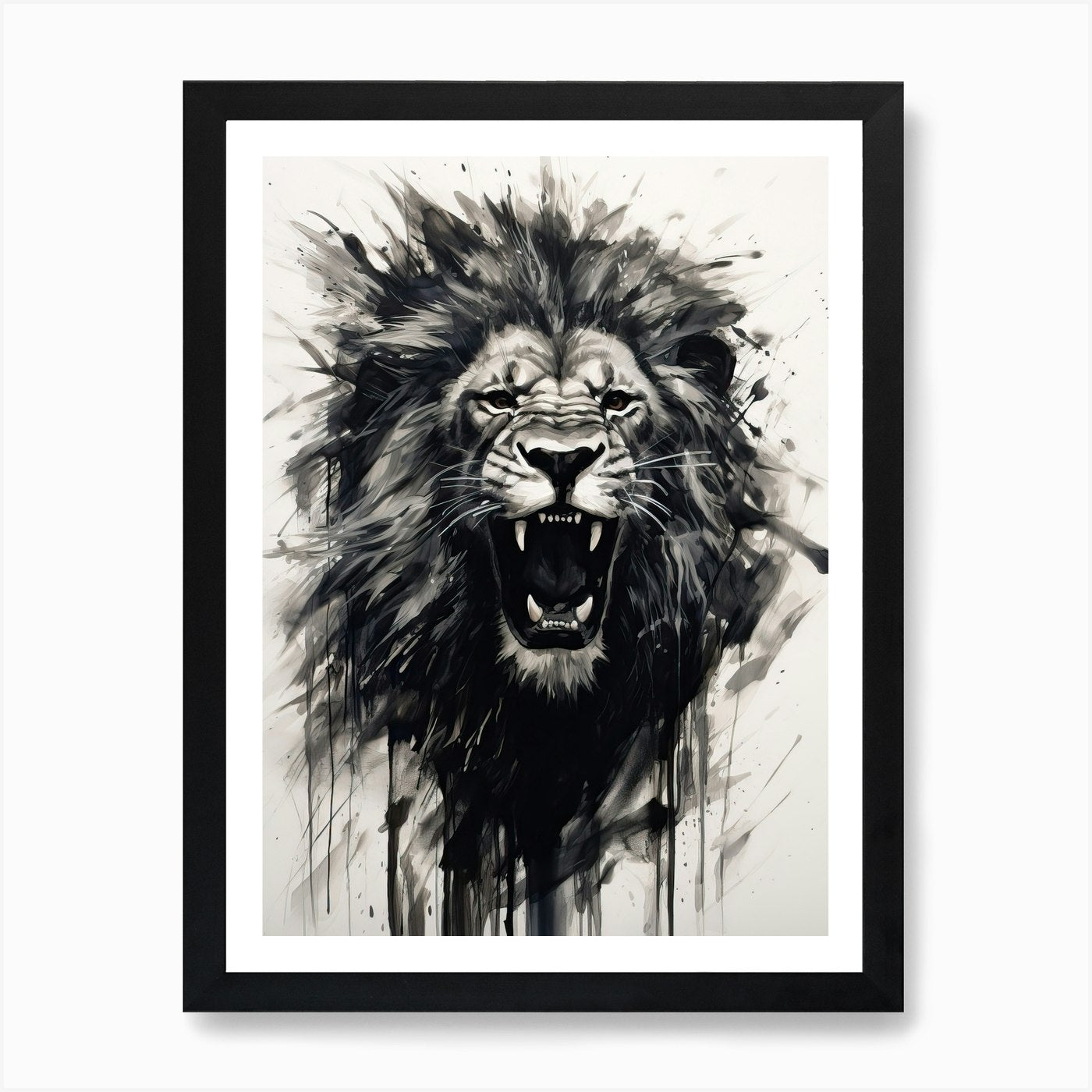 Lion Art Painting Symbolism Style 3 Framed Wall Art Poster Canvas Print Picture