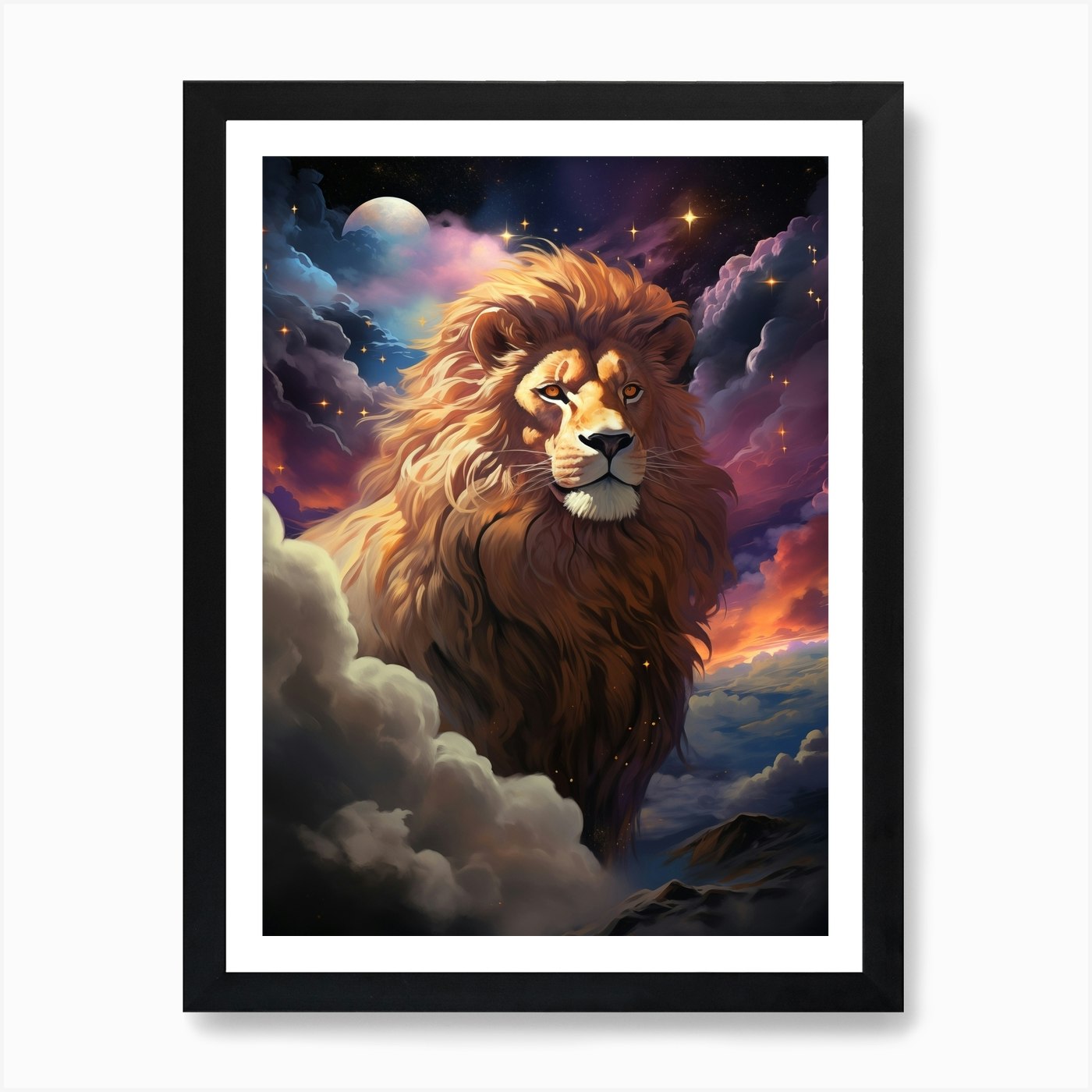 Lion In The Sky 1 Art Print Framed Wall Art Poster Canvas Print Picture