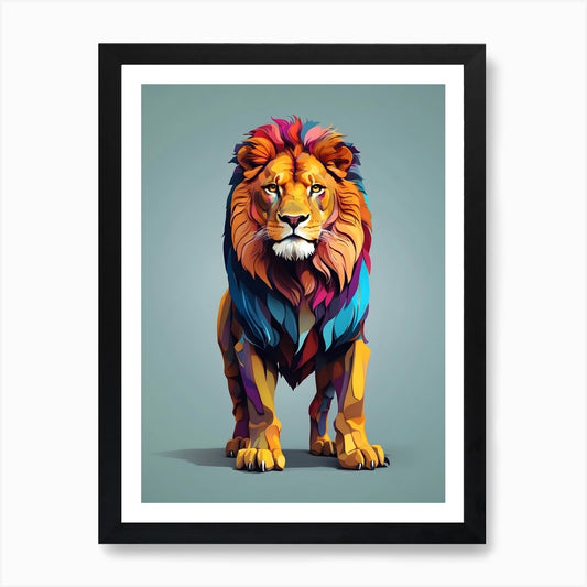 Colorful Lion Art Print Framed Wall Art Poster Canvas Print Picture