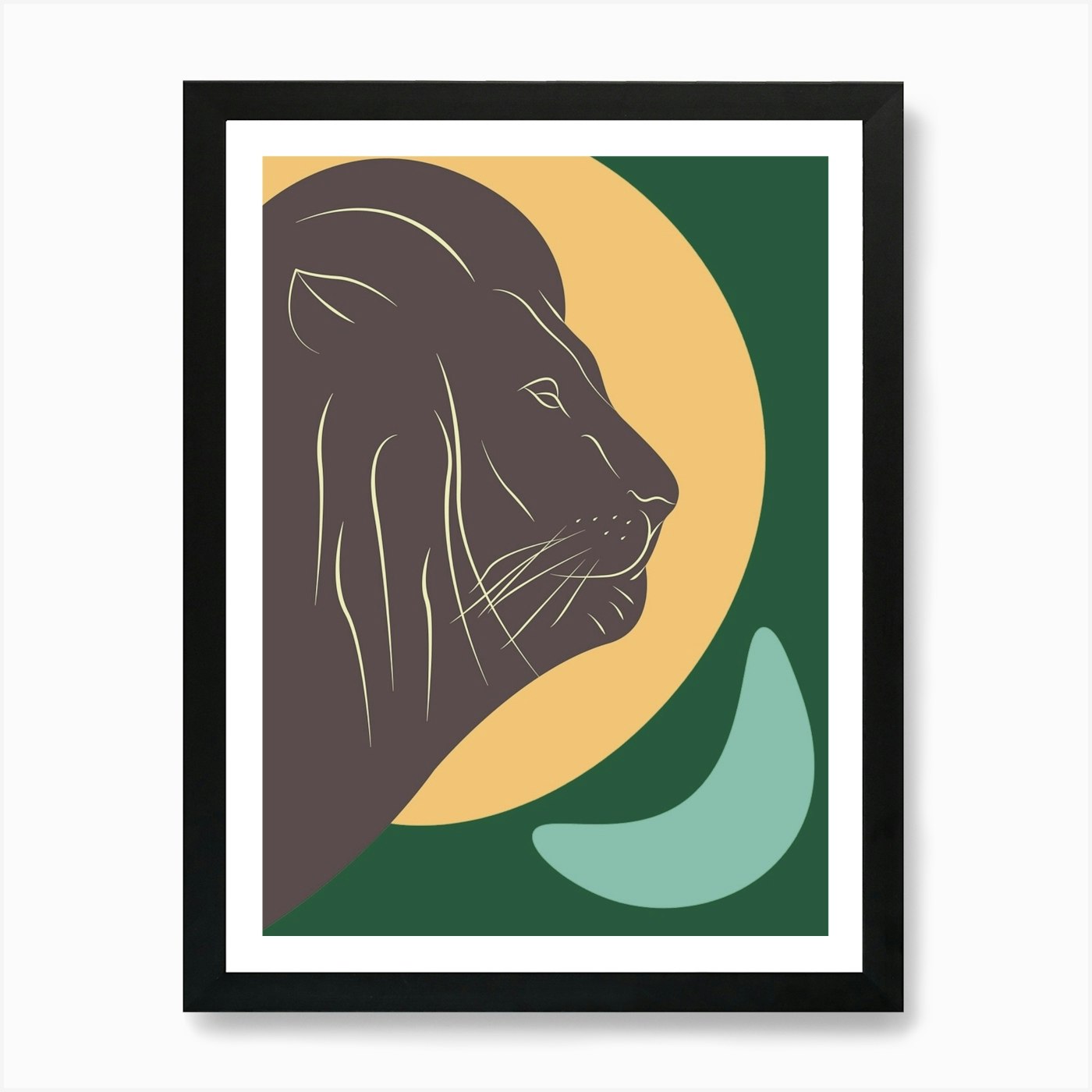 Lion'S Head Art Print Framed Wall Art Poster Canvas Print Picture