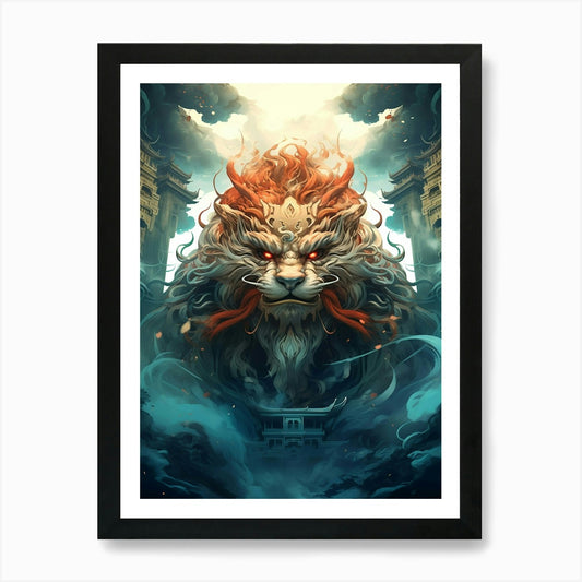 Lion Sky Mountain Art Print Framed Wall Art Poster Canvas Print Picture
