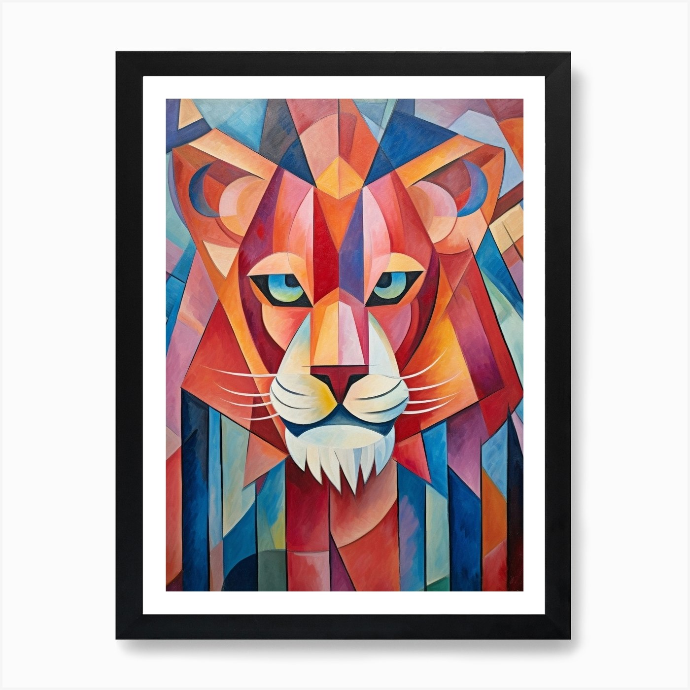 Lion Abstract Pop Art 8 Art Print Framed Wall Art Poster Canvas Print Picture