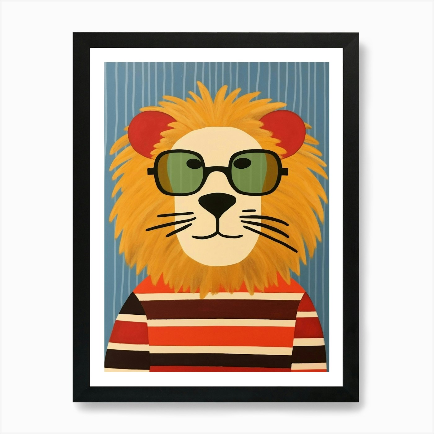Little Lion 4 Wearing Sunglasses Ar Framed Wall Art Poster Canvas Print Picture