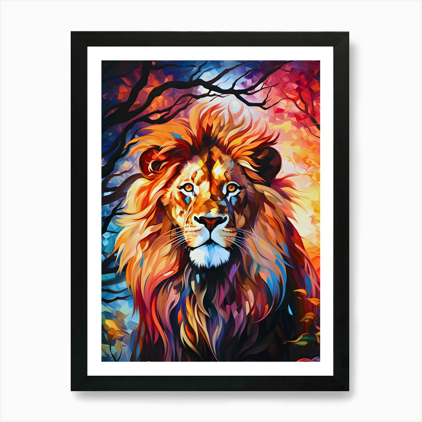 Lion Painting 1 Art Print Framed Wall Art Poster Canvas Print Picture