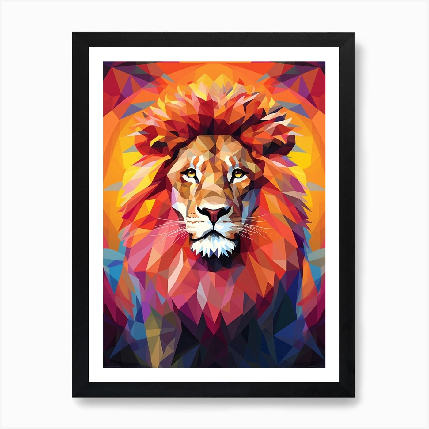 Lion Abstract Pop Art 2 Art Print Framed Wall Art Poster Canvas Print Picture