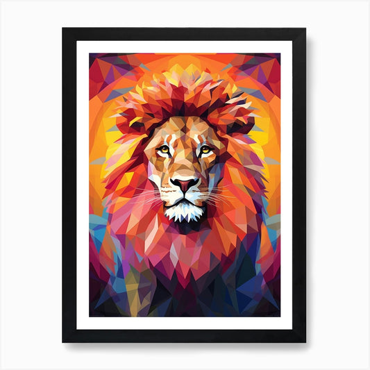 Lion Abstract Pop Art 2 Art Print Framed Wall Art Poster Canvas Print Picture