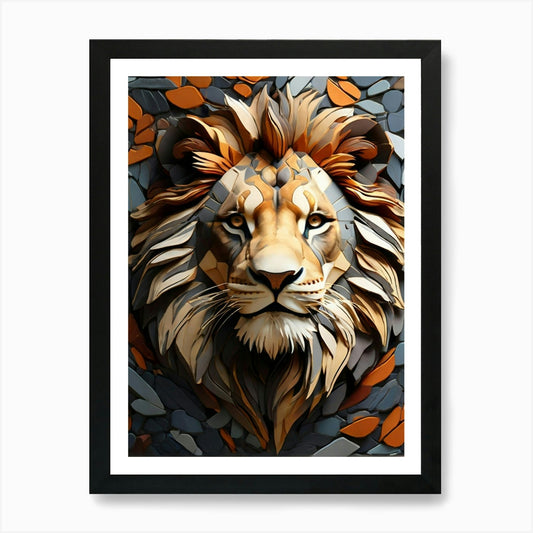 Lion Head 1 Art Print Framed Wall Art Poster Canvas Print Picture