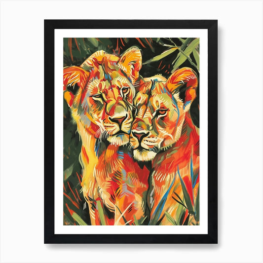 Transvaal Lion Rituals Fauvist Pain Framed Wall Art Poster Canvas Print Picture