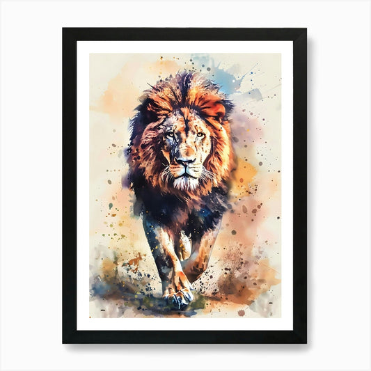 Lion Watercolor Painting Art Print Framed Wall Art Poster Canvas Print Picture