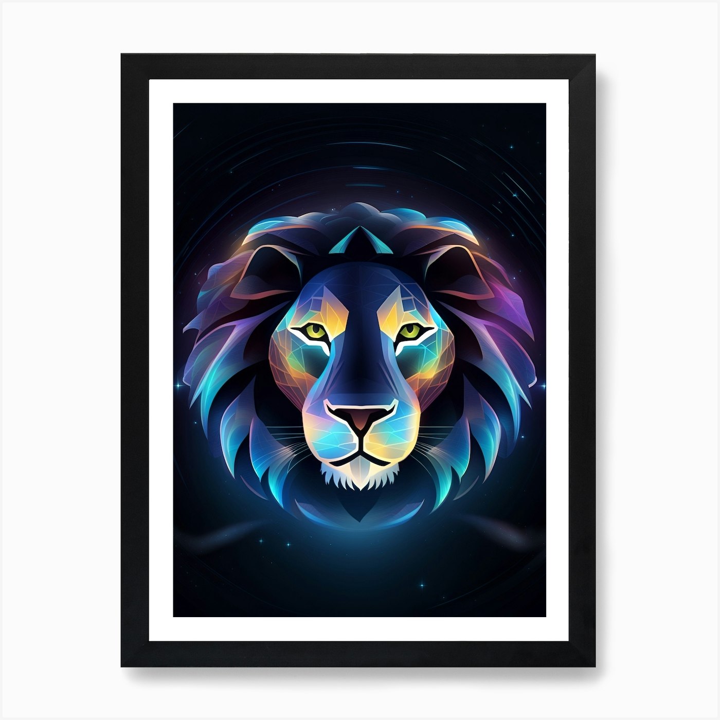 Lion Head Art Print Framed Wall Art Poster Canvas Print Picture