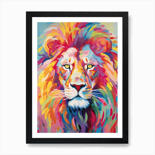 Lion Art Painting Fauvist Style 3 A Framed Wall Art Poster Canvas Print Picture