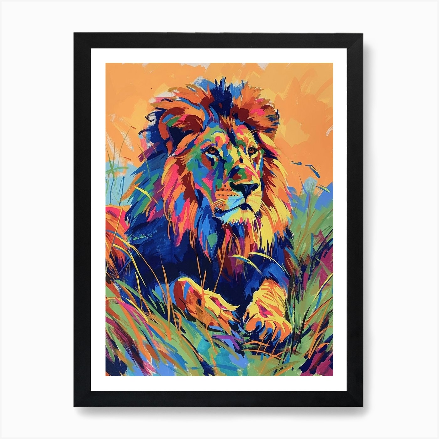 Transvaal Lion Lion In Different Se Framed Wall Art Poster Canvas Print Picture